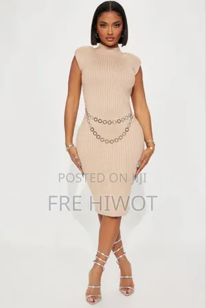 Amelia Mock Neck Midi Dress - Taupe