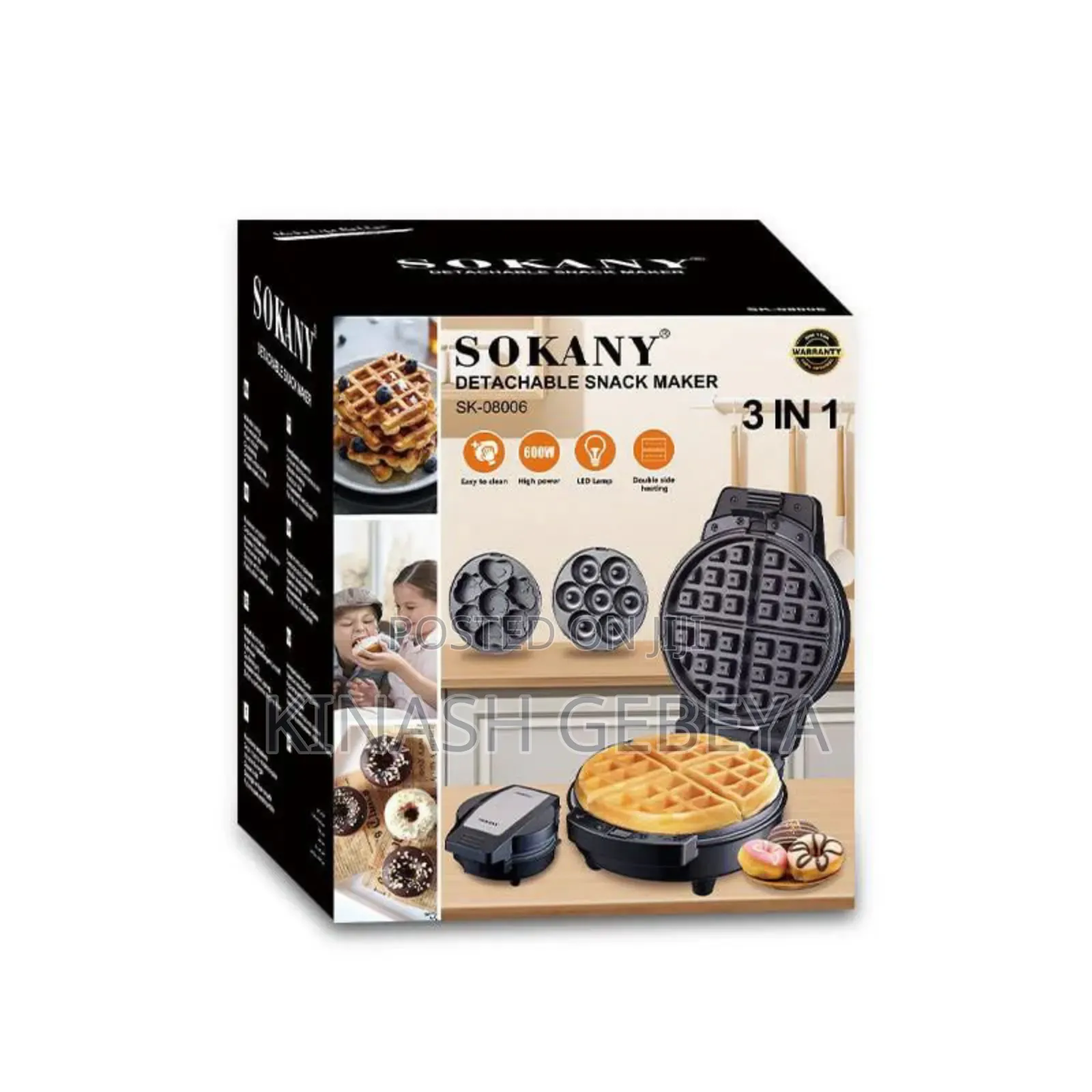Sokany 3 in 1 Snack Maker(የተለያዩ ብስኩቶች ዶናት መስሪያ