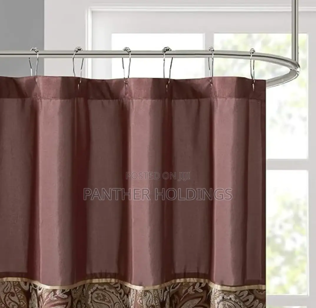 ቅንጡ የመታጠቢያ ቤት መጋረጃ Design Stripe Top Modern Shower Curtain