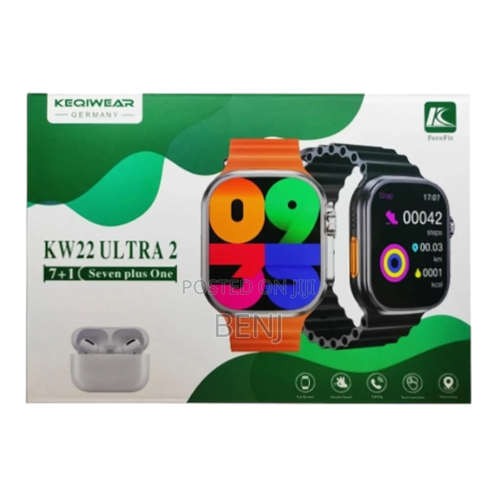 KEQIWEAR Germany KW22 ULTRA 2 Original Smartwatch | 7 Straps