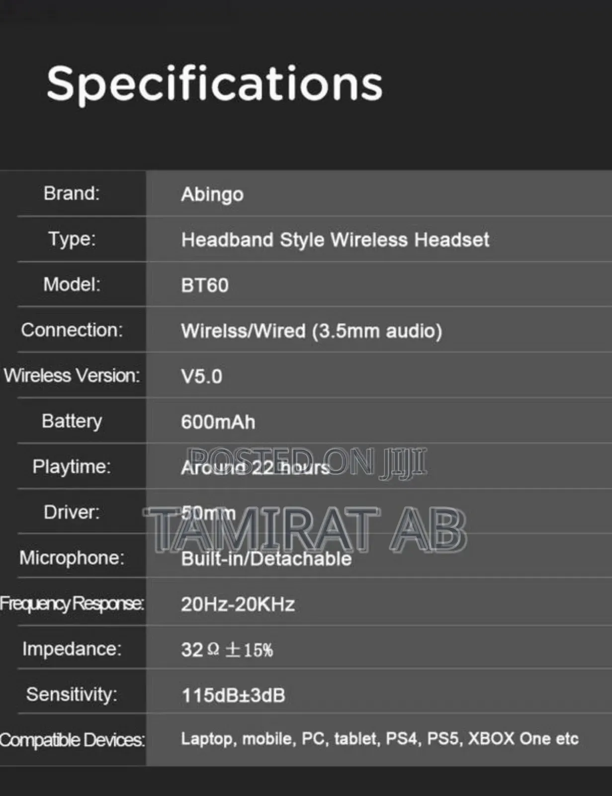 Abingo BT60 Wireless Gaming Headset