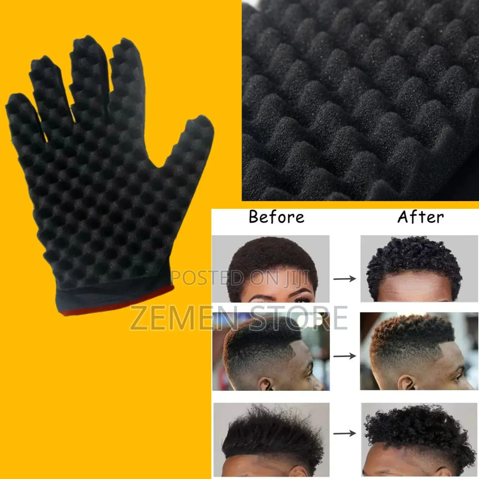Double Side Hair Curl Twist Sponge Gloves