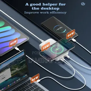 140W Multiport Desktop Charger and Support Wireless Charging