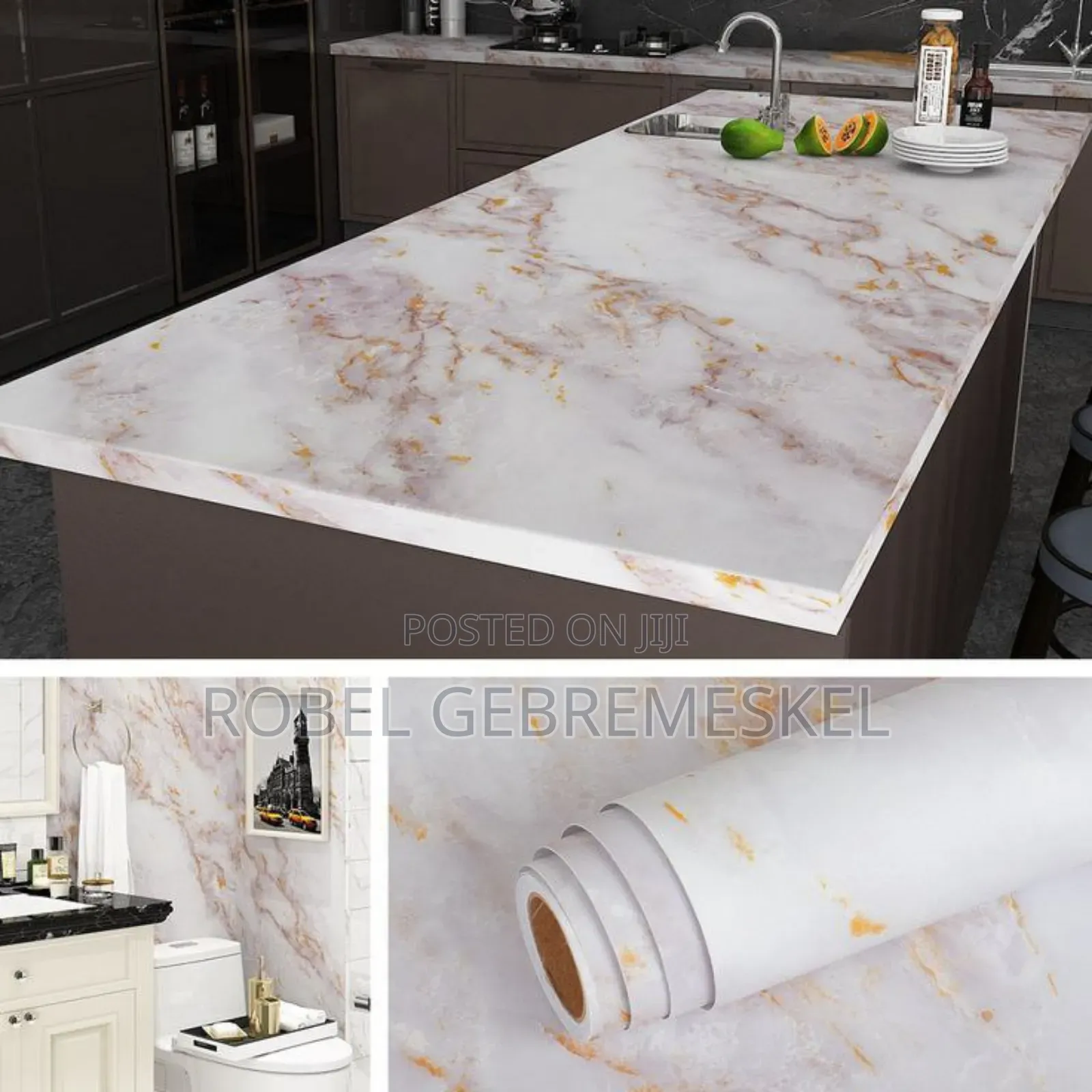 Marble Pattern Water Proof Self Adhesive Wall Sticker