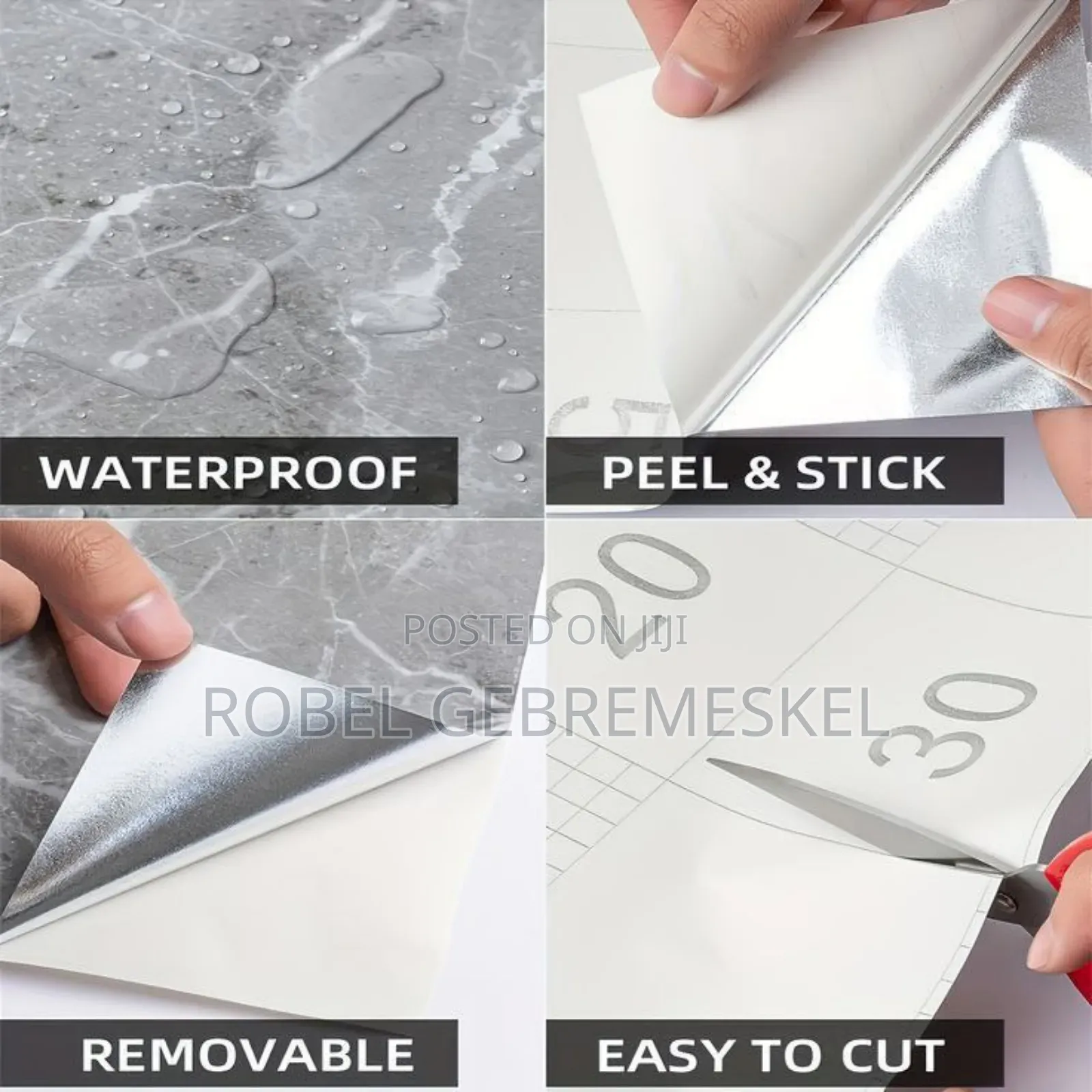 Marble Pattern Water Proof Self Adhesive Wall Sticker