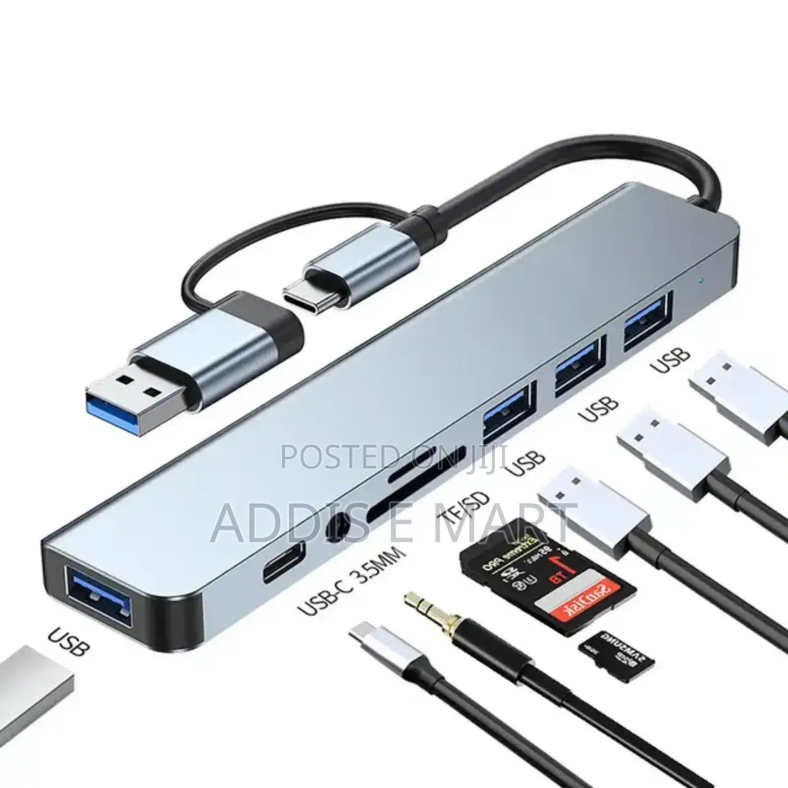 8in1 USB HUB Adapter Includes