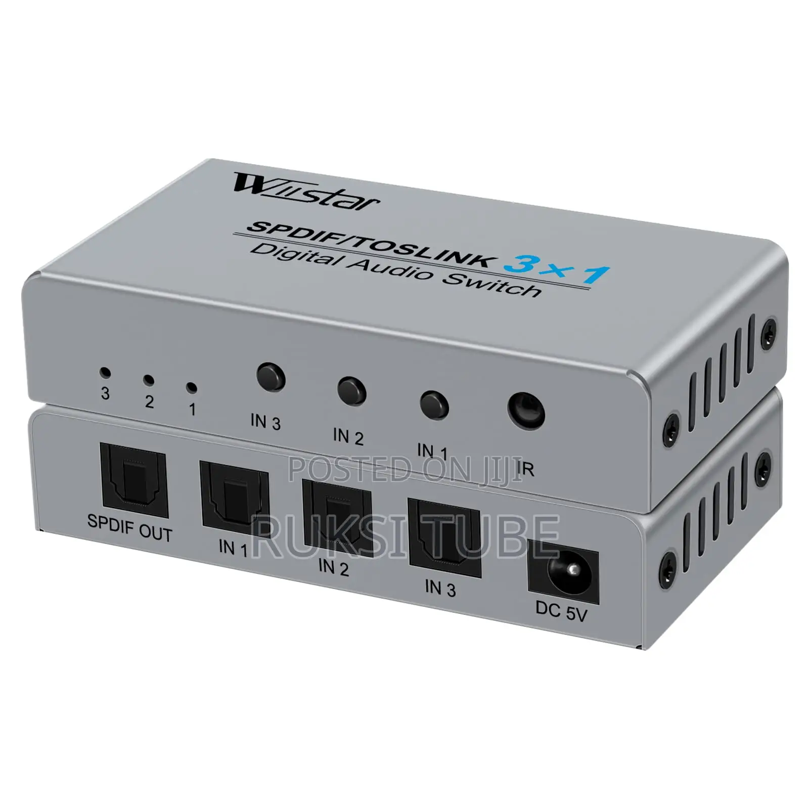 Wiistar 3 Port Digital Optical Audio Switch 3 In 1 Out SPDIF