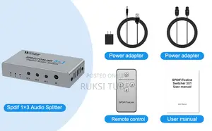 Wiistar 3 Port Digital Optical Audio Switch 3 In 1 Out SPDIF