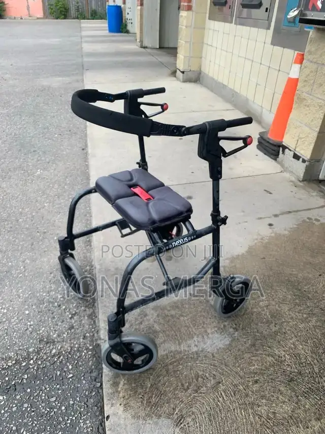 Walker With Seat Easy Side Folding Transport Wheelchair