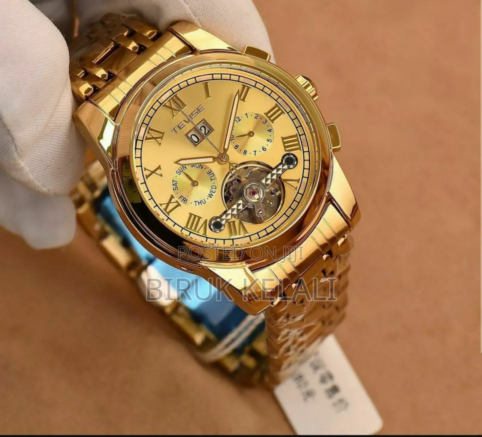 Tevise Automatic Full Golden Watch