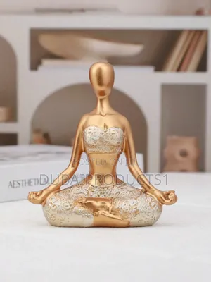 Photo - Modern Human Figure Sitting Pose Resin Ornaments Decorations