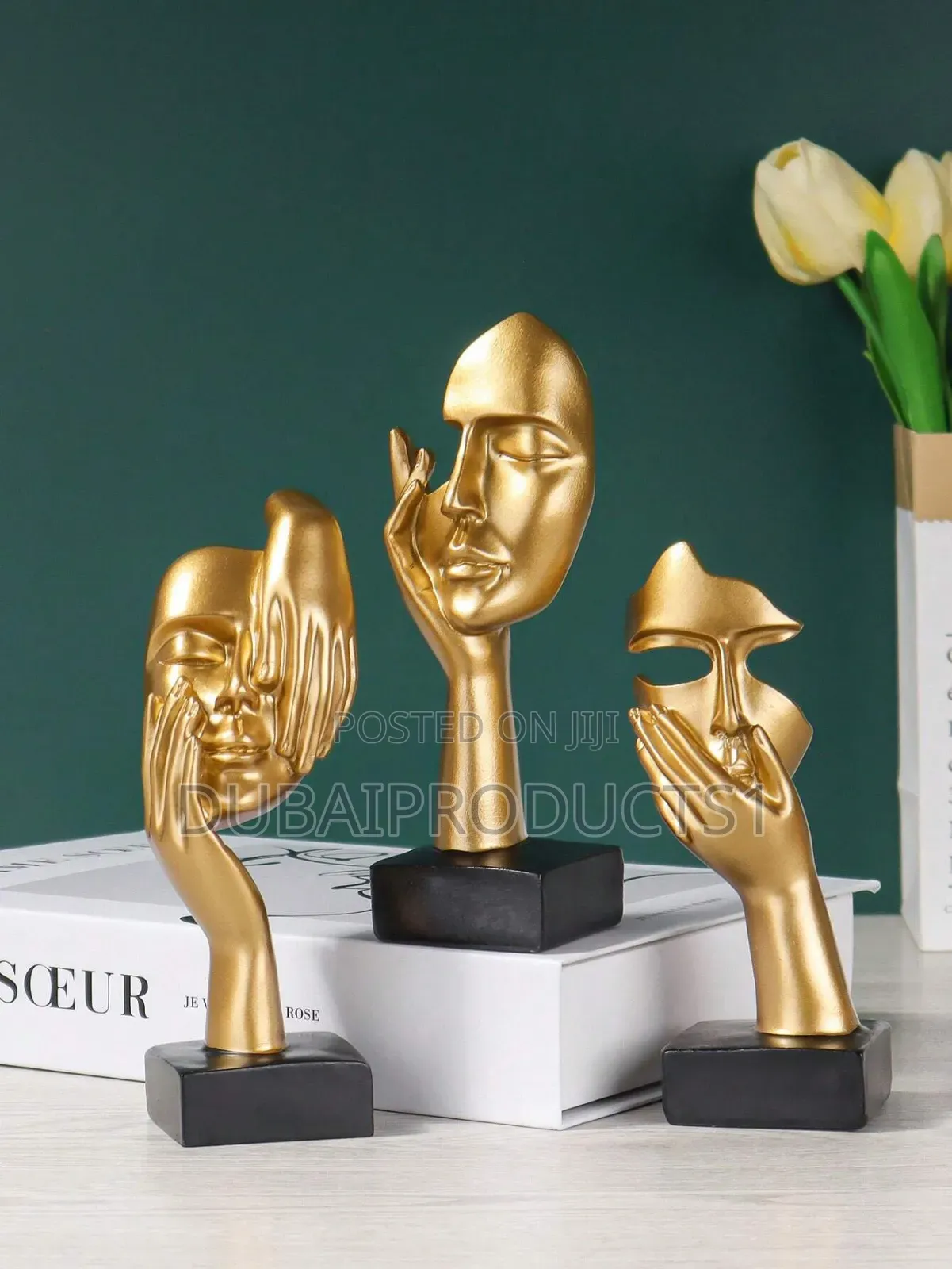 Modern Human Figure Sitting Pose Resin Ornaments Decorations