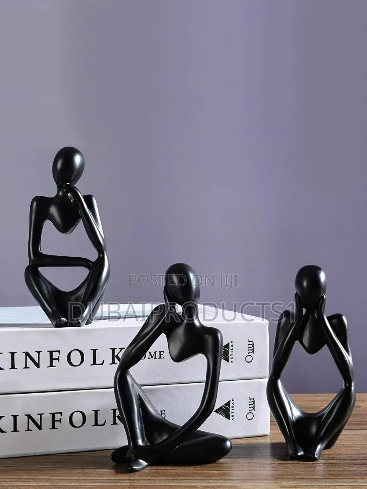 Modern Human Figure Sitting Pose Resin Ornaments Decorations