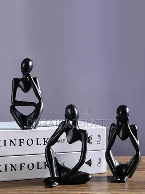 Modern Human Figure Sitting Pose Resin Ornaments Decorations