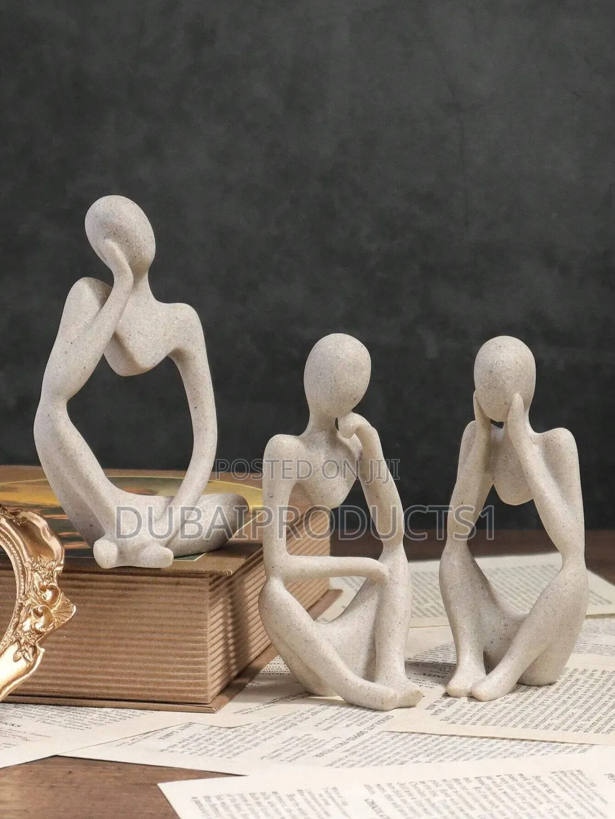 Modern Human Figure Sitting Pose Resin Ornaments Decorations