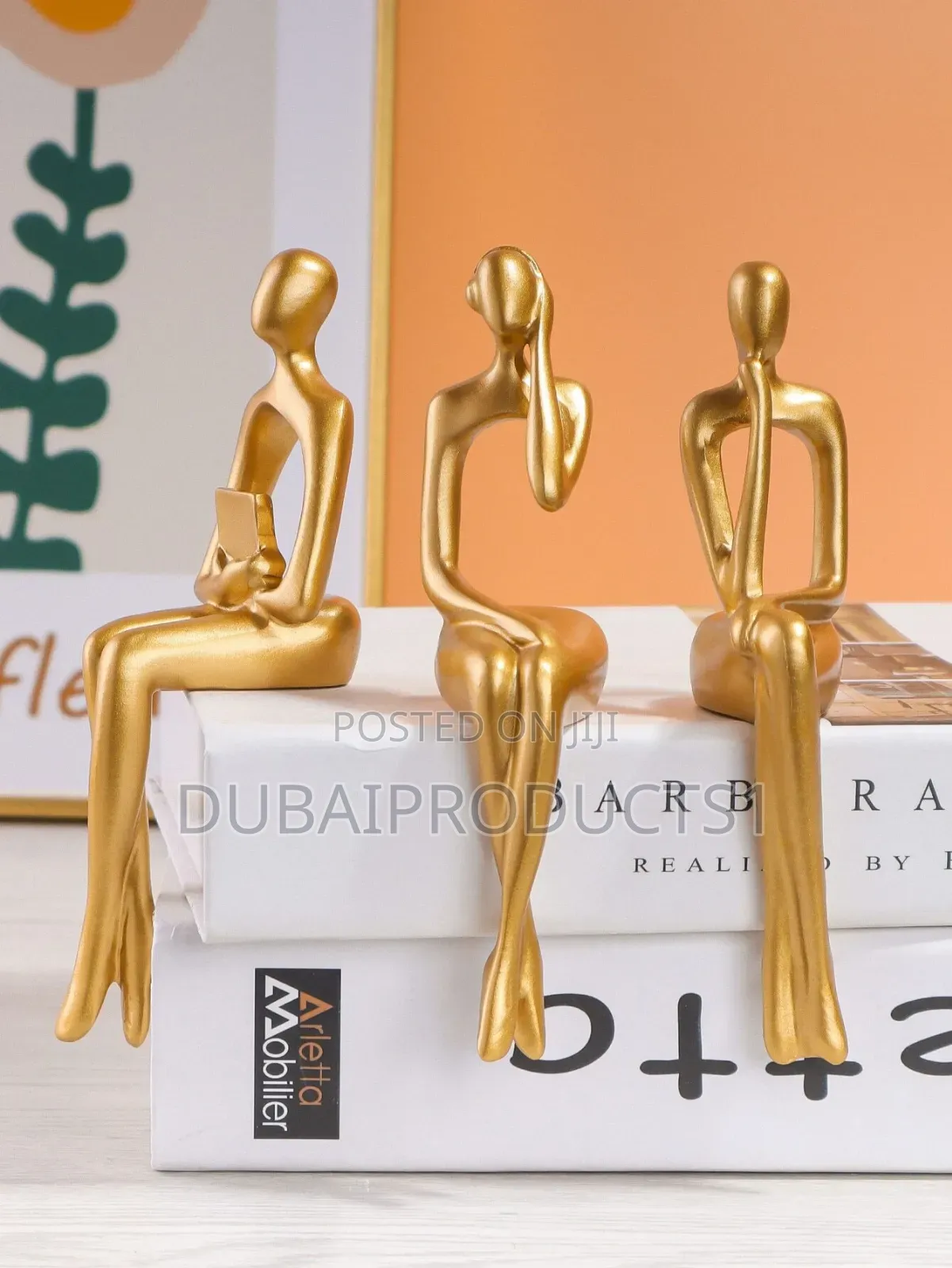 Modern Human Figure Sitting Pose Resin Ornaments Decorations