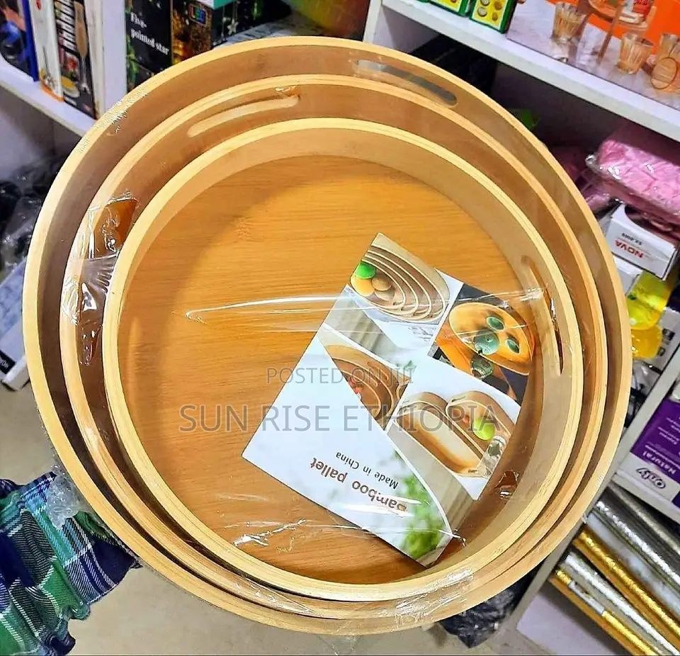 3 Set Bamboo Serving Tray