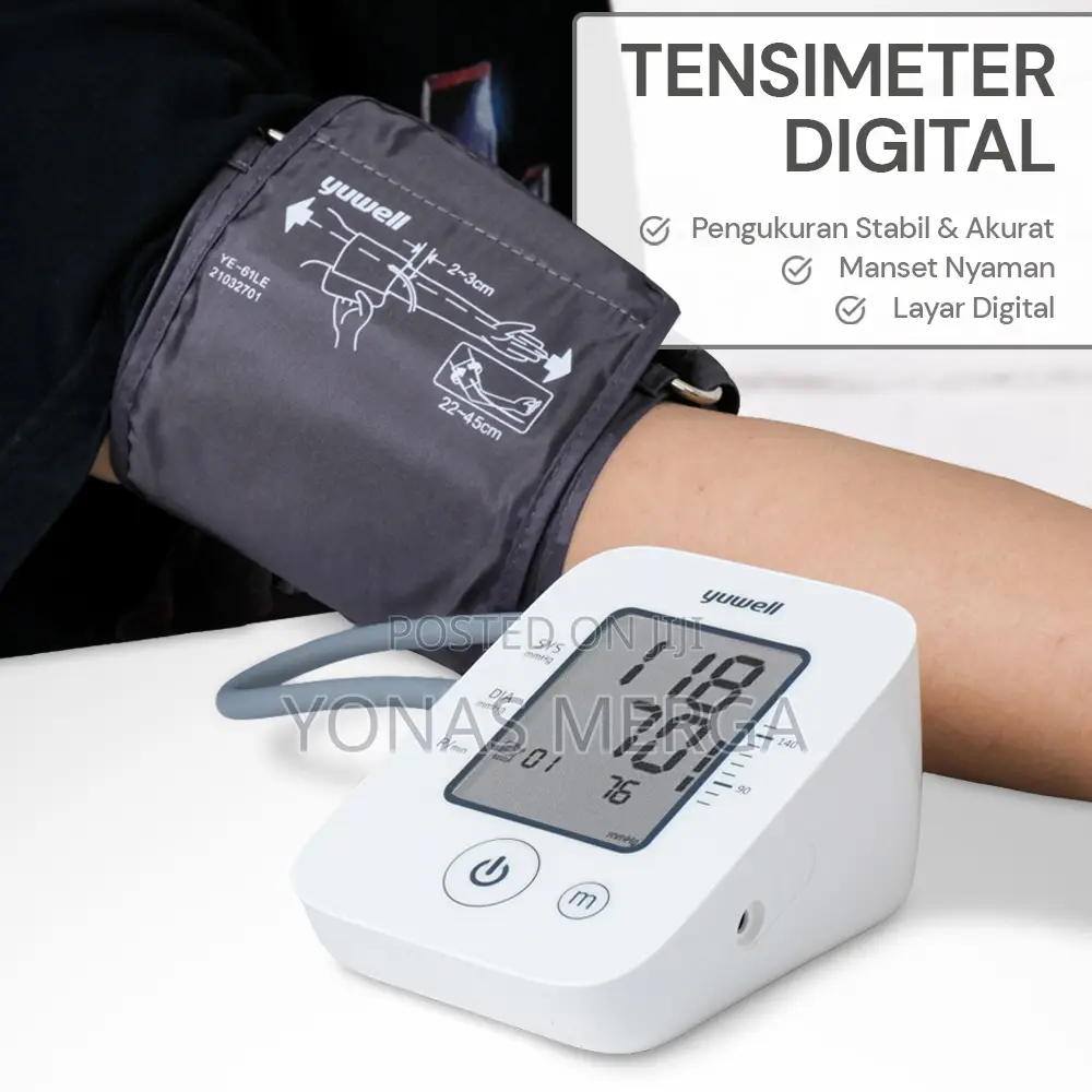 Blood Pressure Monitor+Upperarm Cuf+Power-Digital BP Machine