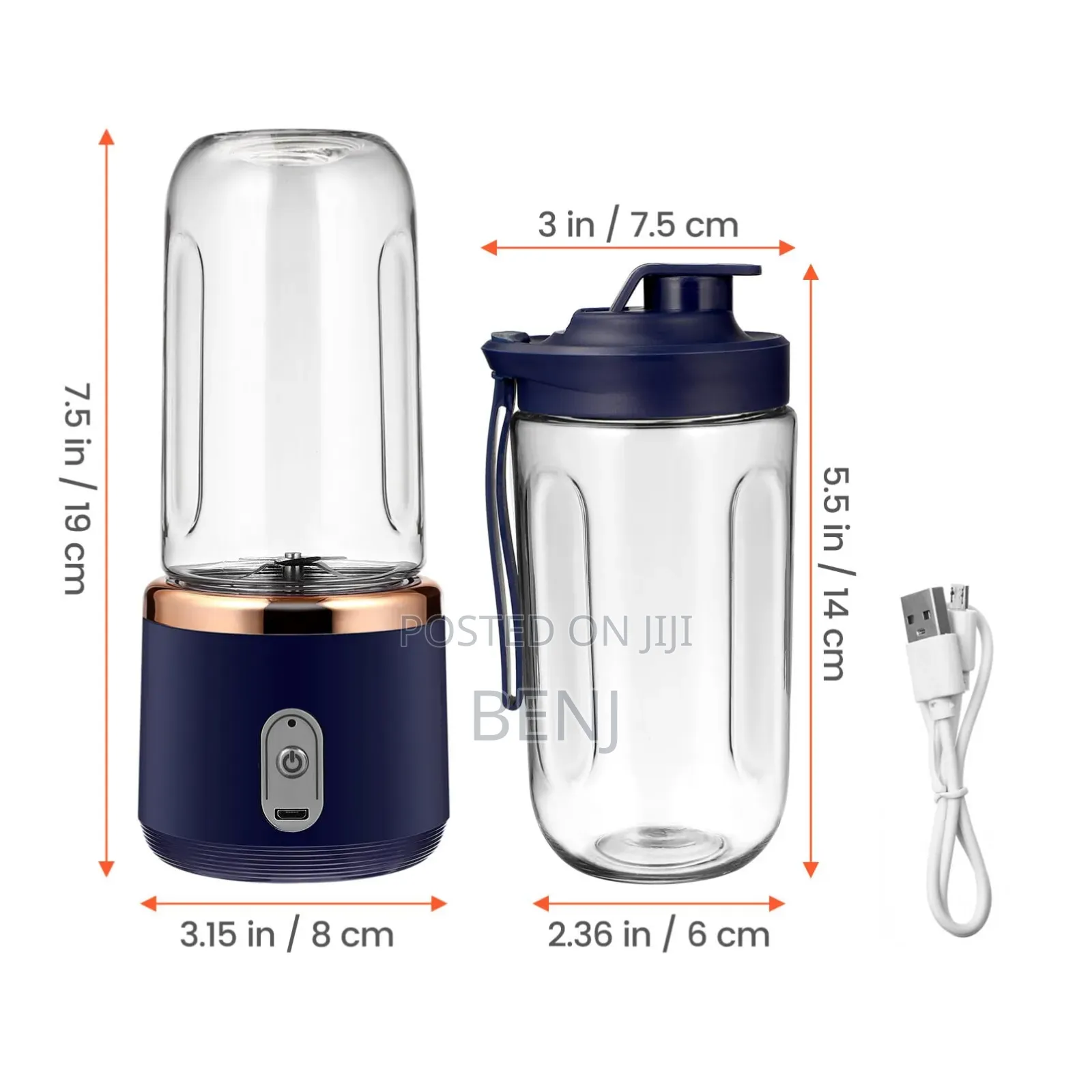 Rechargeable Mini Portable Blender | Juicer and Juice Bottle