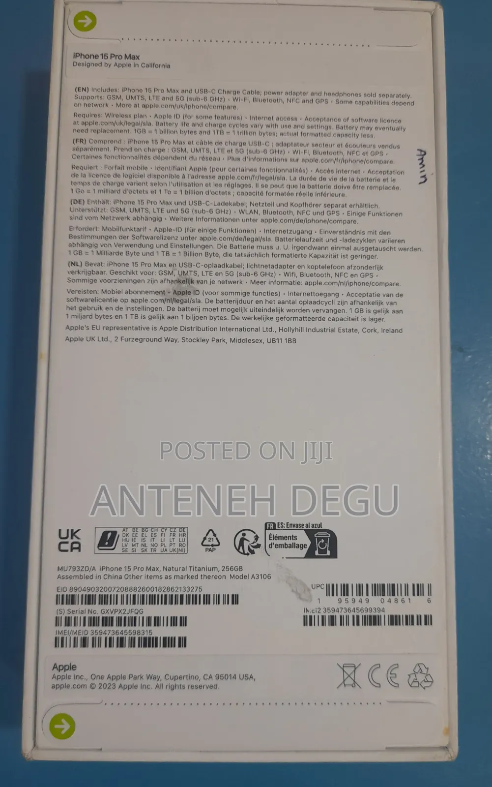 New Apple iPhone 15 Pro Max 256 GB