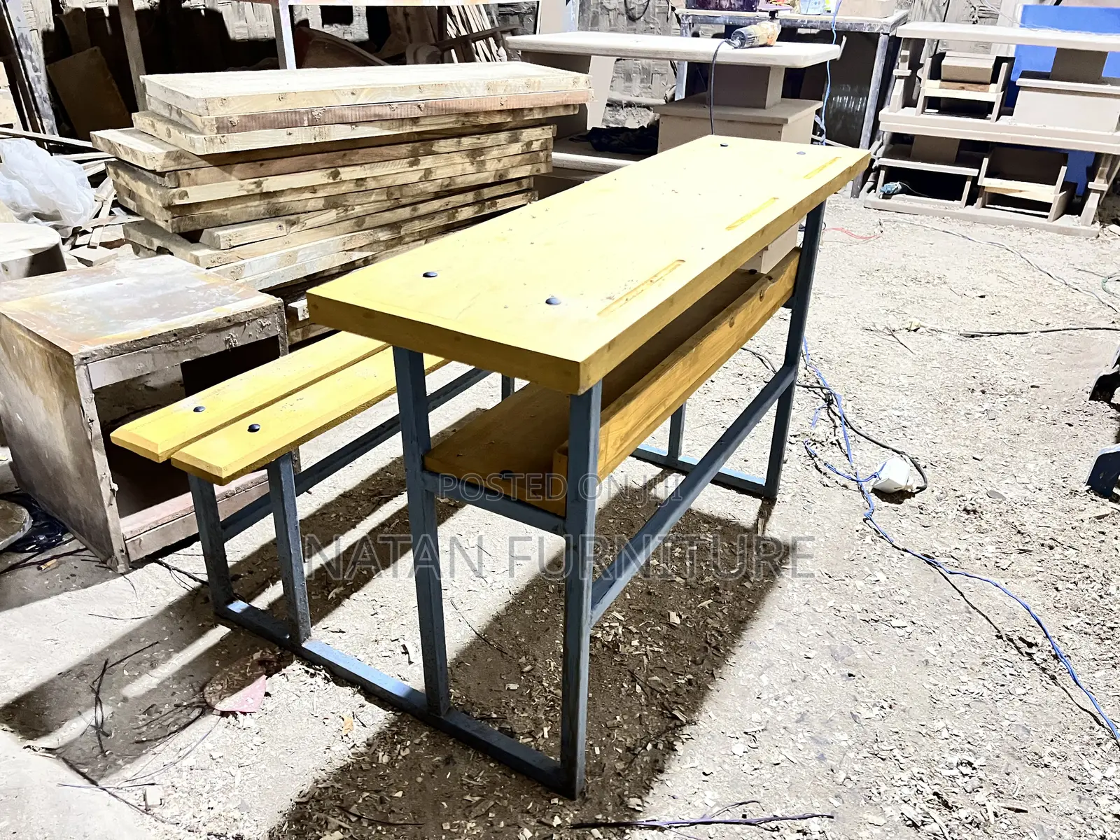 Combined Deskfor 3 Students (1250 X 770 X 720)Mm Made From W