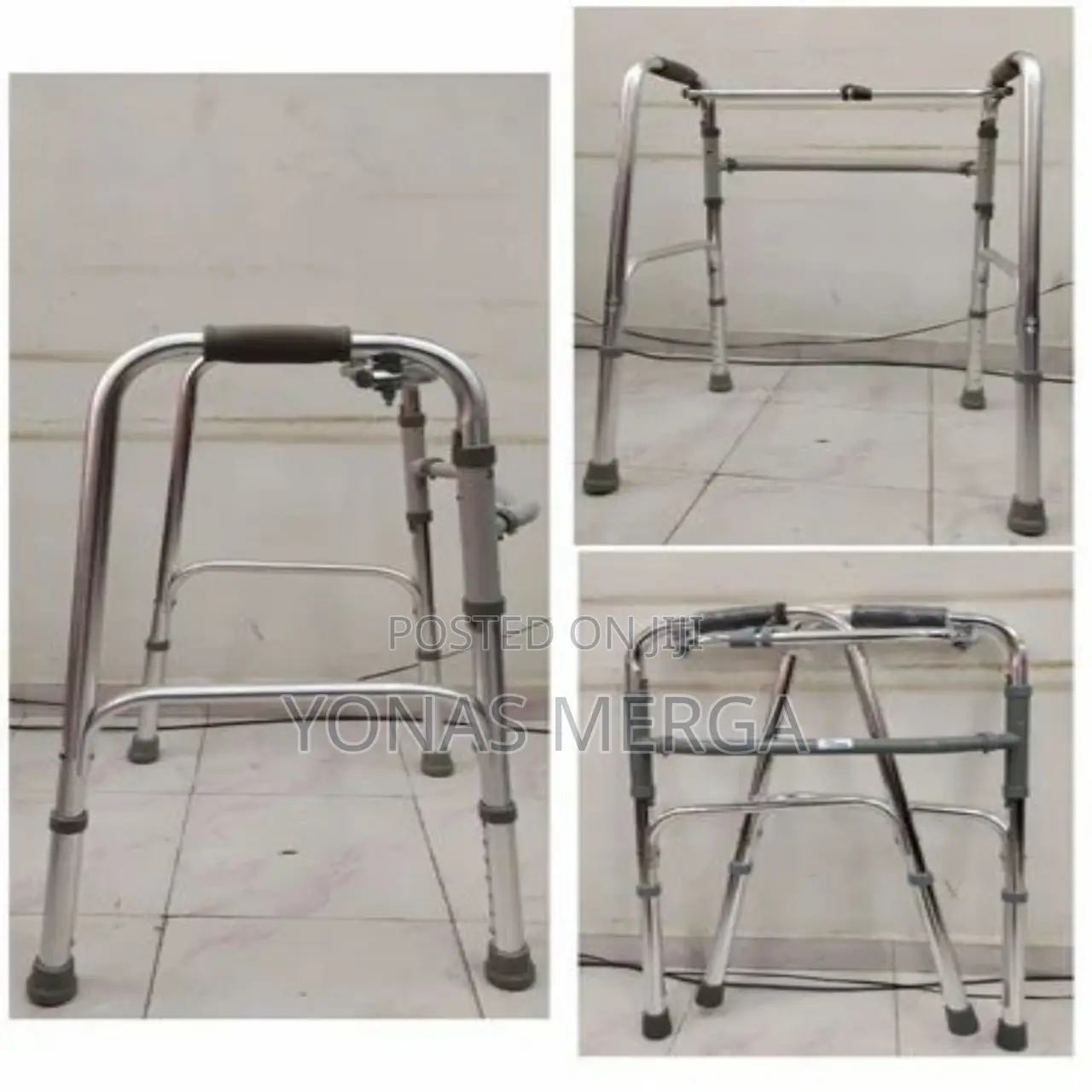 Steel Folding Walker With Wheel, for Hospital
