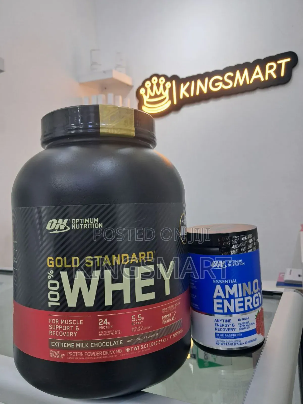 Optimum Nutrition Whey Protein 2.27kg With Amino Pre Workout