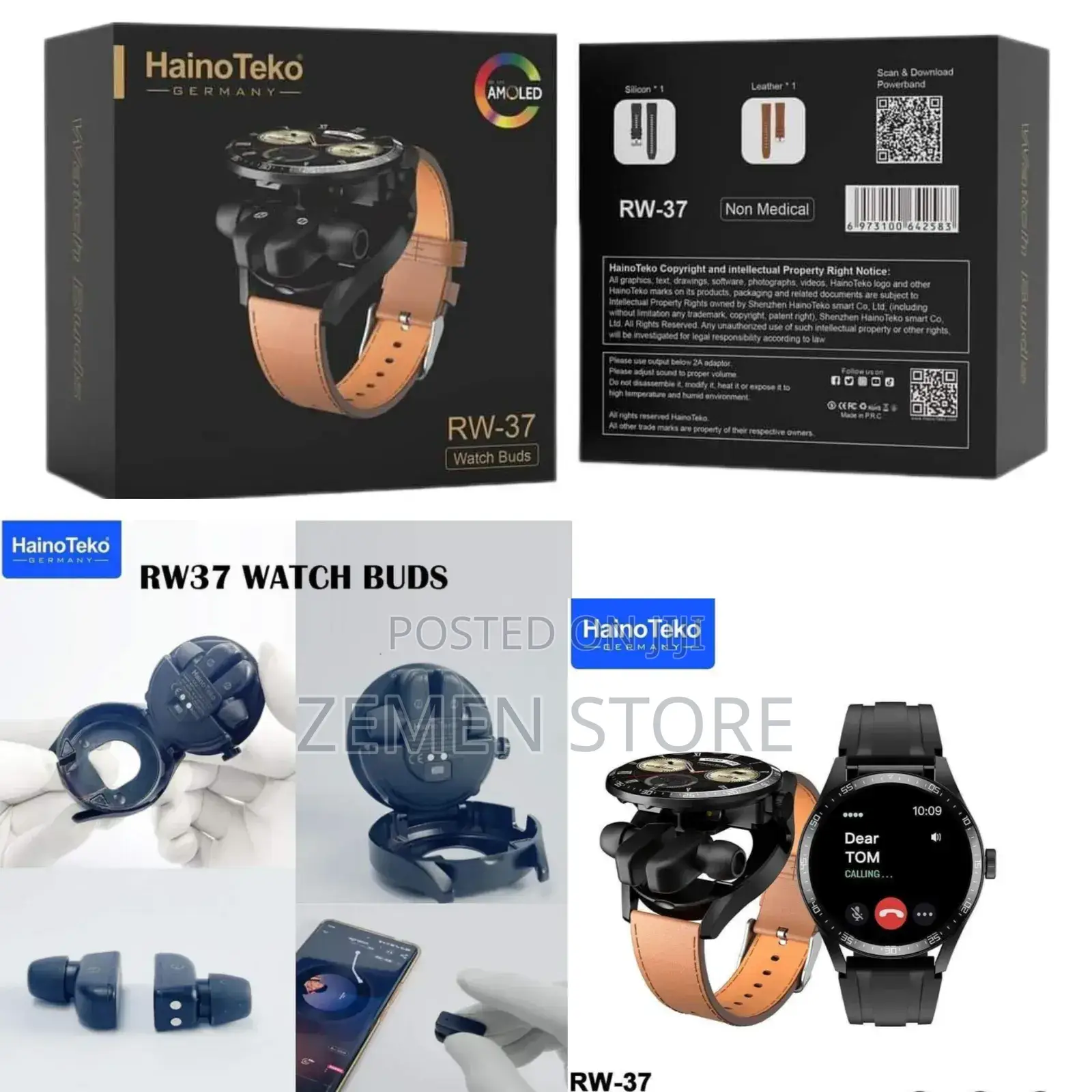 2in1 Hainoteko Smart Watch With Earbuds