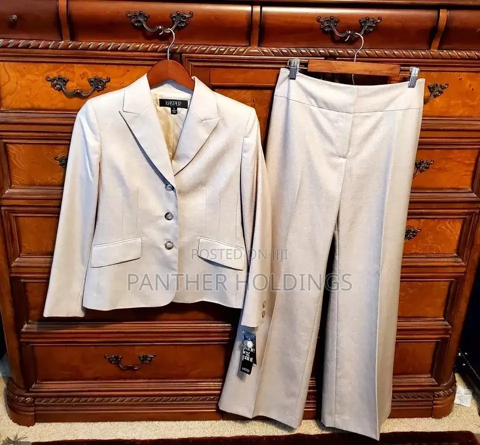 Kasper Beige Wide Leg Pants Suit , Runs Large