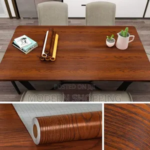 Photo - Wooden Pattern Self-Adhesive Wall Sticker for Elegant Rooms