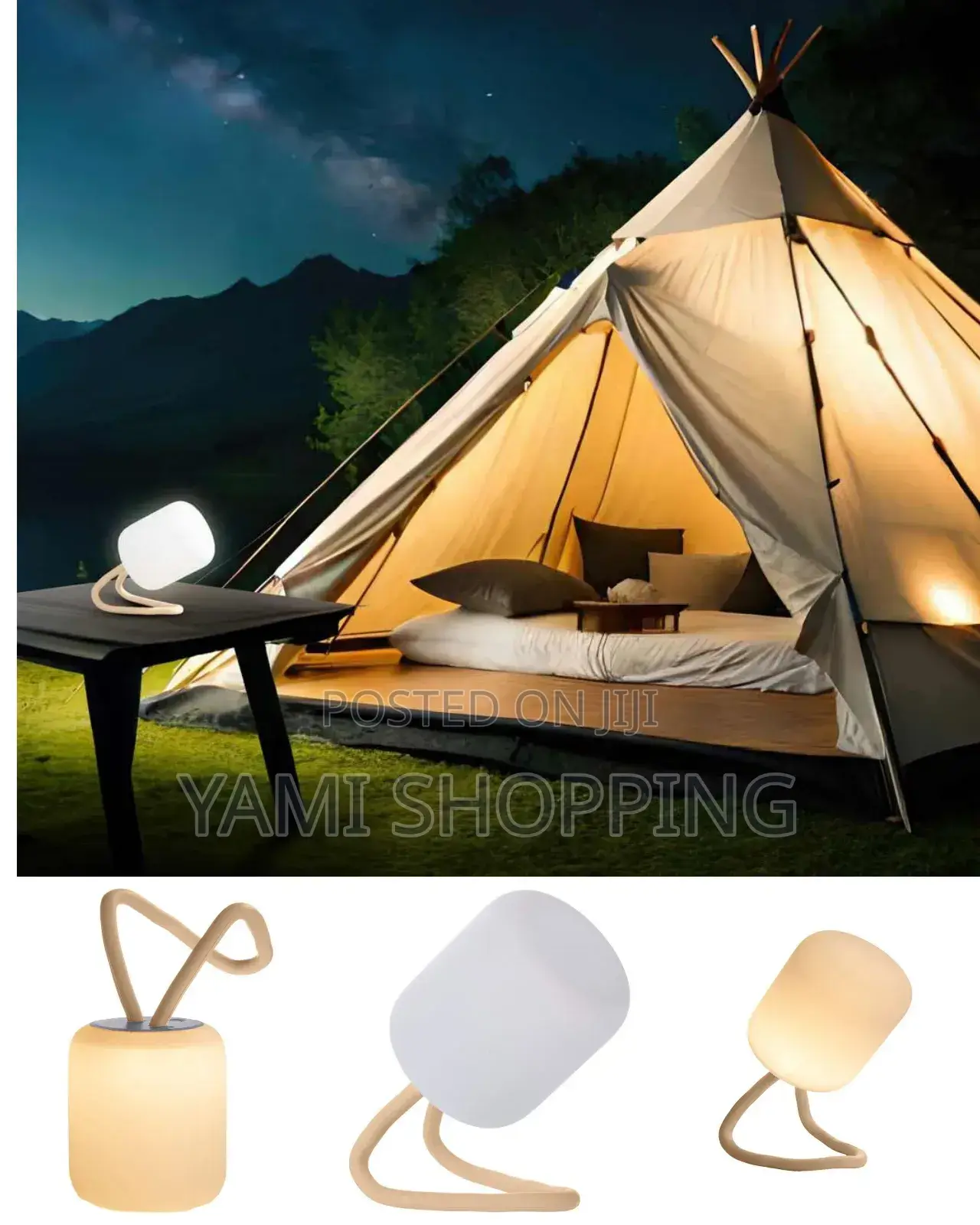 Ergonomic Porodo Soft Silicone Mini Camping Lamp