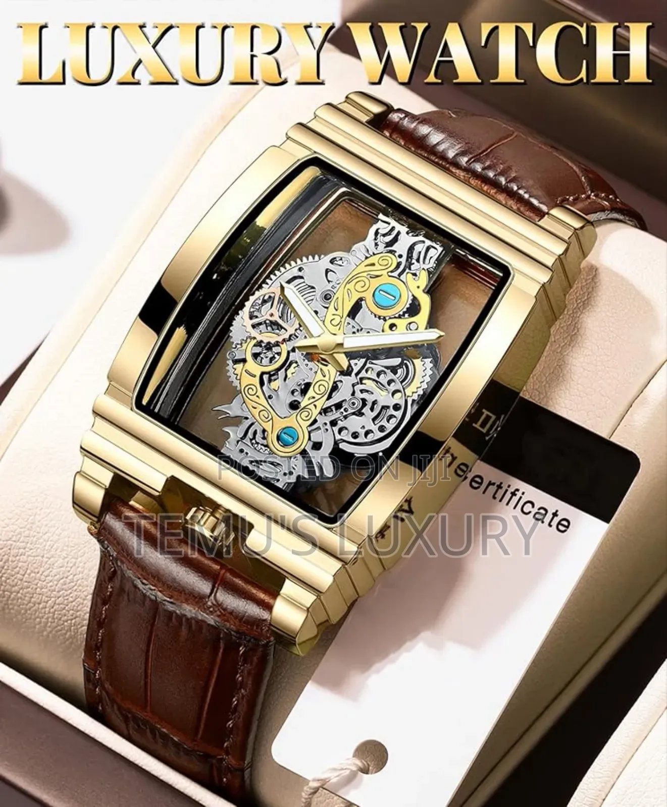 Binbond New Wine Barrel Double-Sided Quartz Mens Watch