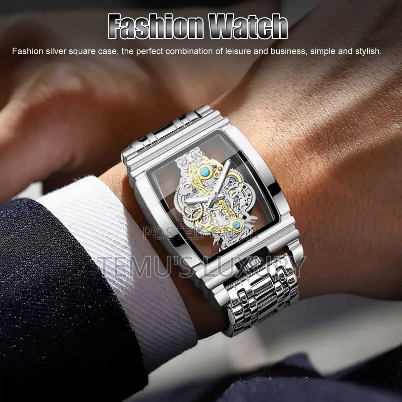 Binbond New Wine Barrel Double-Sided Business Mens Watch