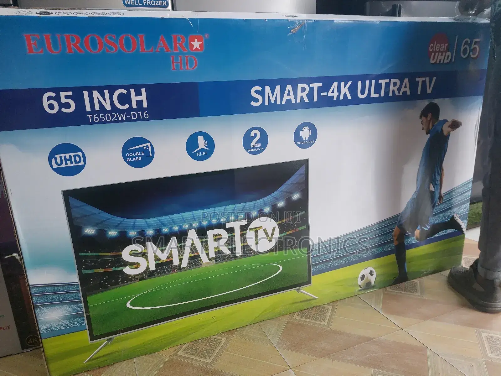 Eurosolar 65 Inch TV Double Glass Smart Uhd TV