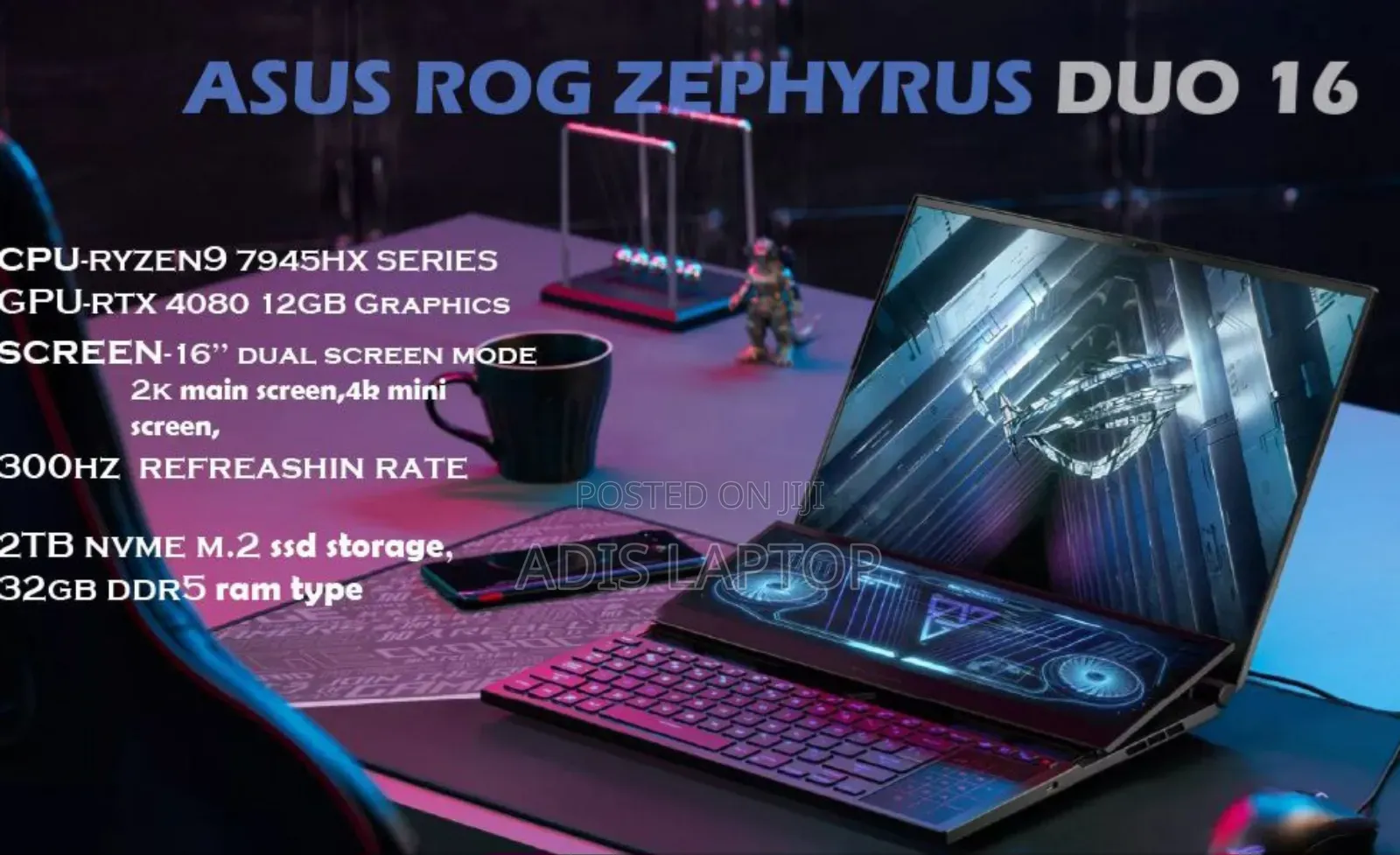 New Laptop Asus ROG Zephyrus G16 32GB AMD Ryzen 9 SSD 2T