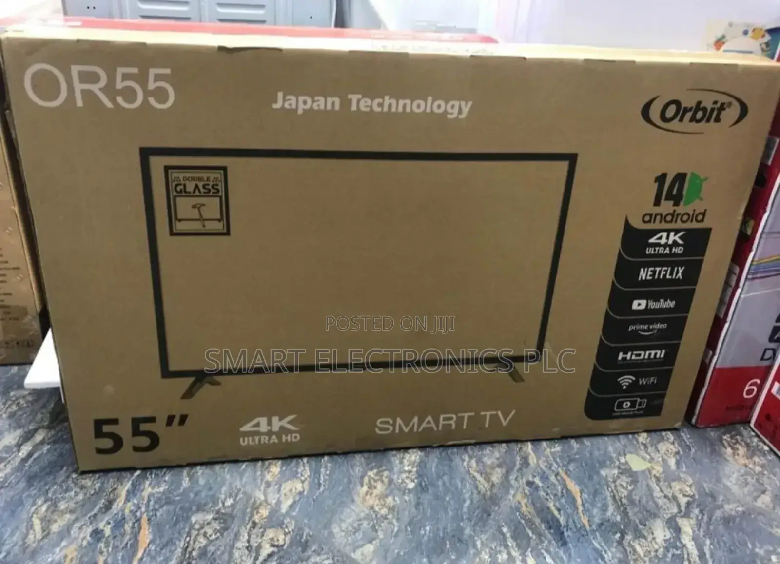 Orbit 55 Inch Tv Double Glass Smart