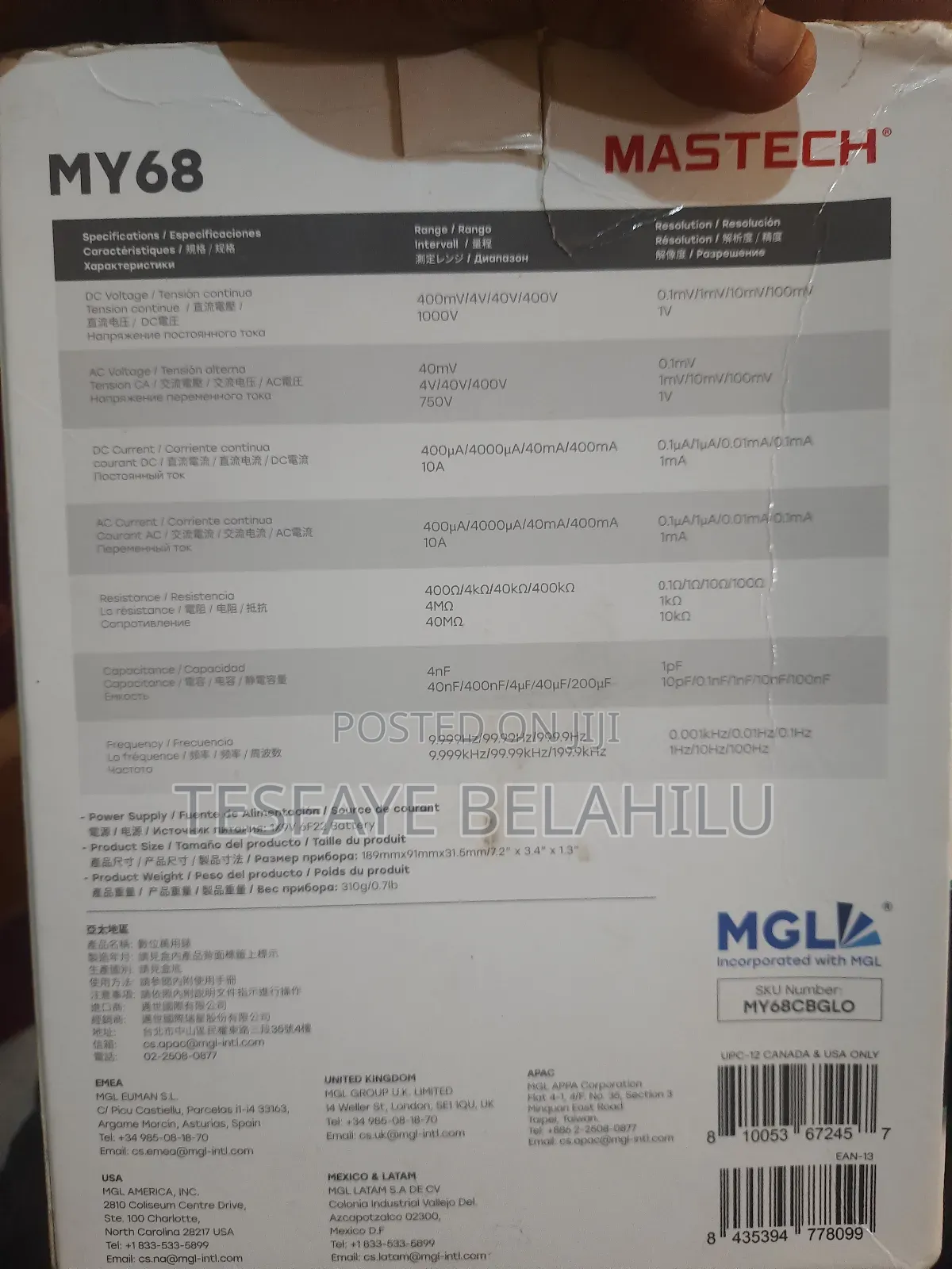 Mastech My68 Multimeter