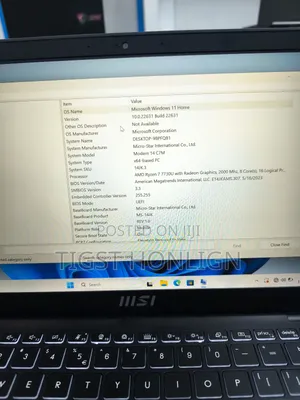 New Laptop MSI 16GB AMD Ryzen 7 SSD 512GB