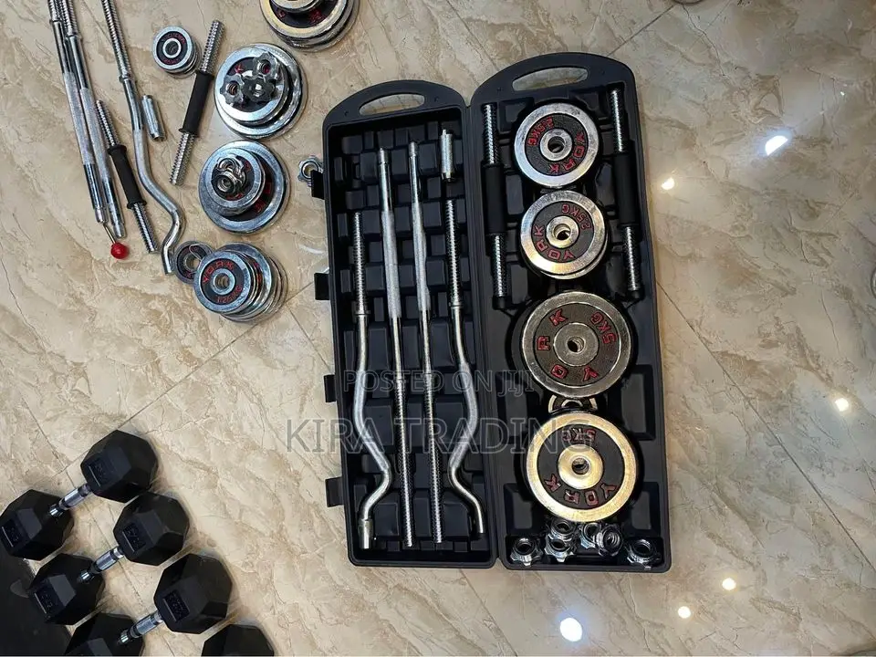 Adjustable Dumbbell With Barbell 55kg With Bag