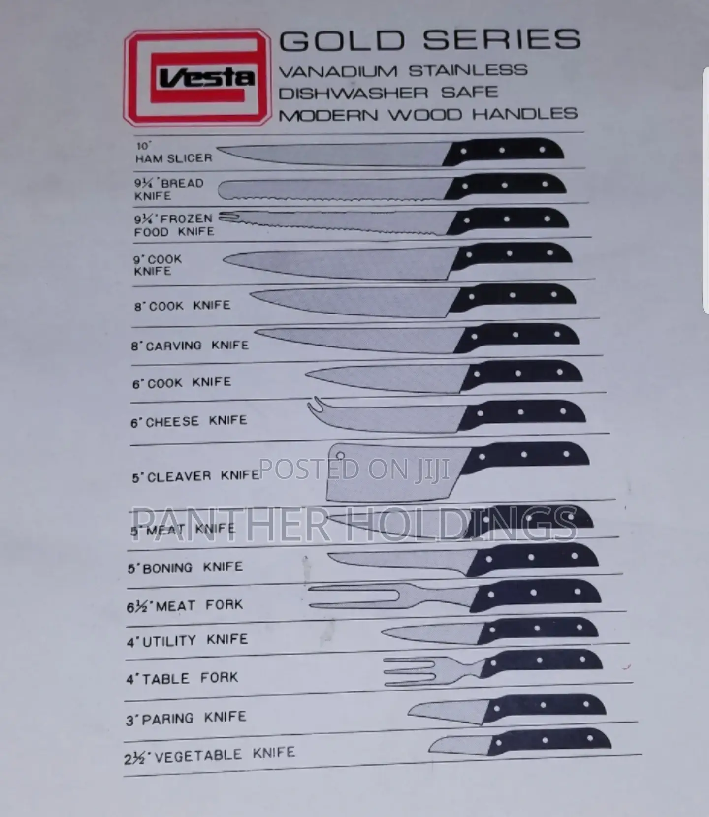 Made in Japan Vesta Gold Series Vanadium Stainless Knife Set