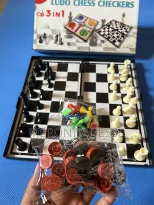 ሉዶ + ቼስ + ዳማ Ludo 3-in-1 Ludo, Checkers, and Chess,