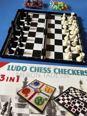 ሉዶ + ቼስ + ዳማ Ludo 3-in-1 Ludo, Checkers, and Chess,