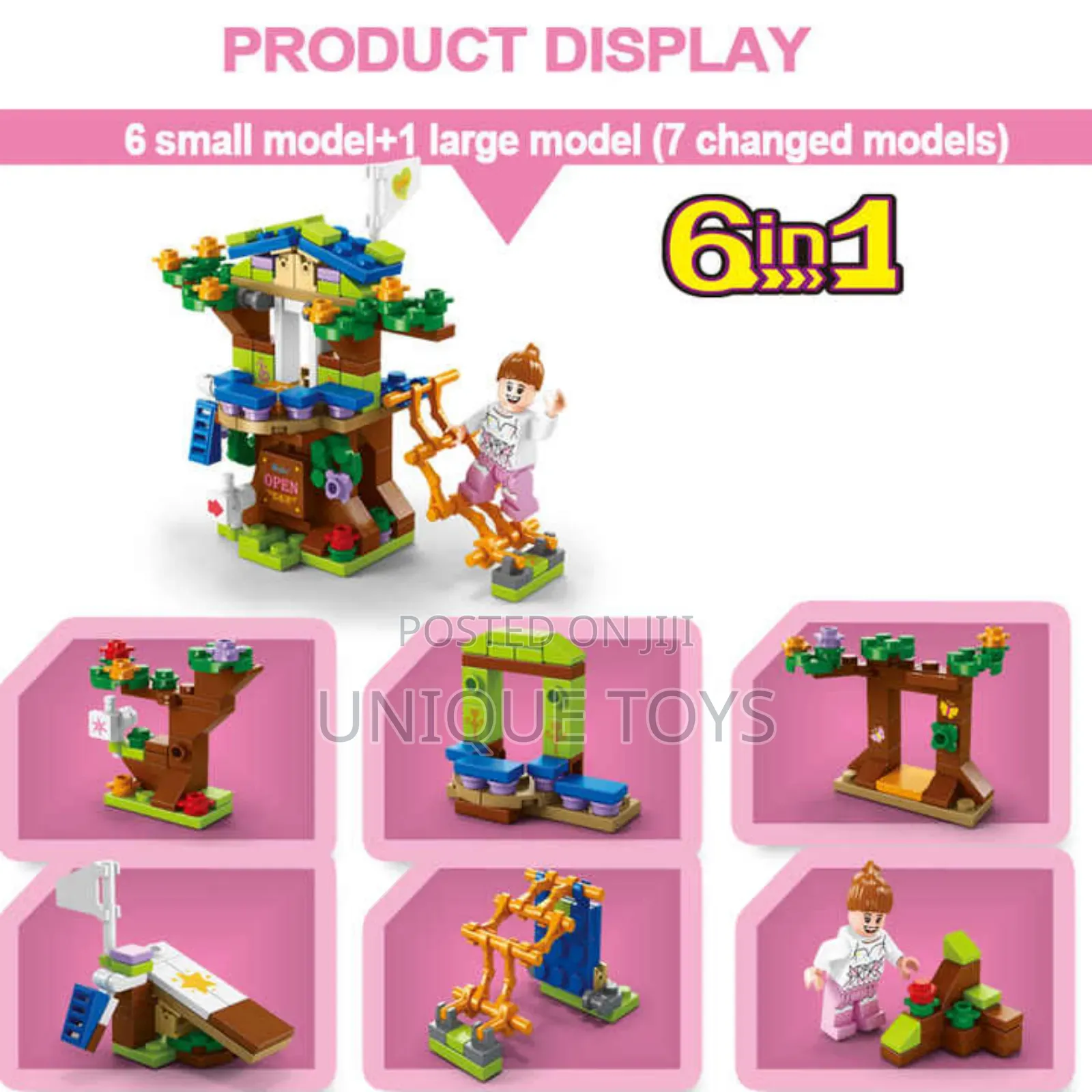6-in-1 Tree House Building Block Toy, 152pcs, 7 Models