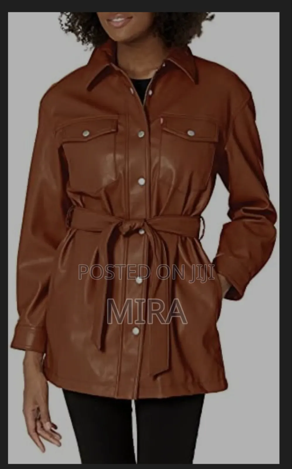 Leather Belted Coat