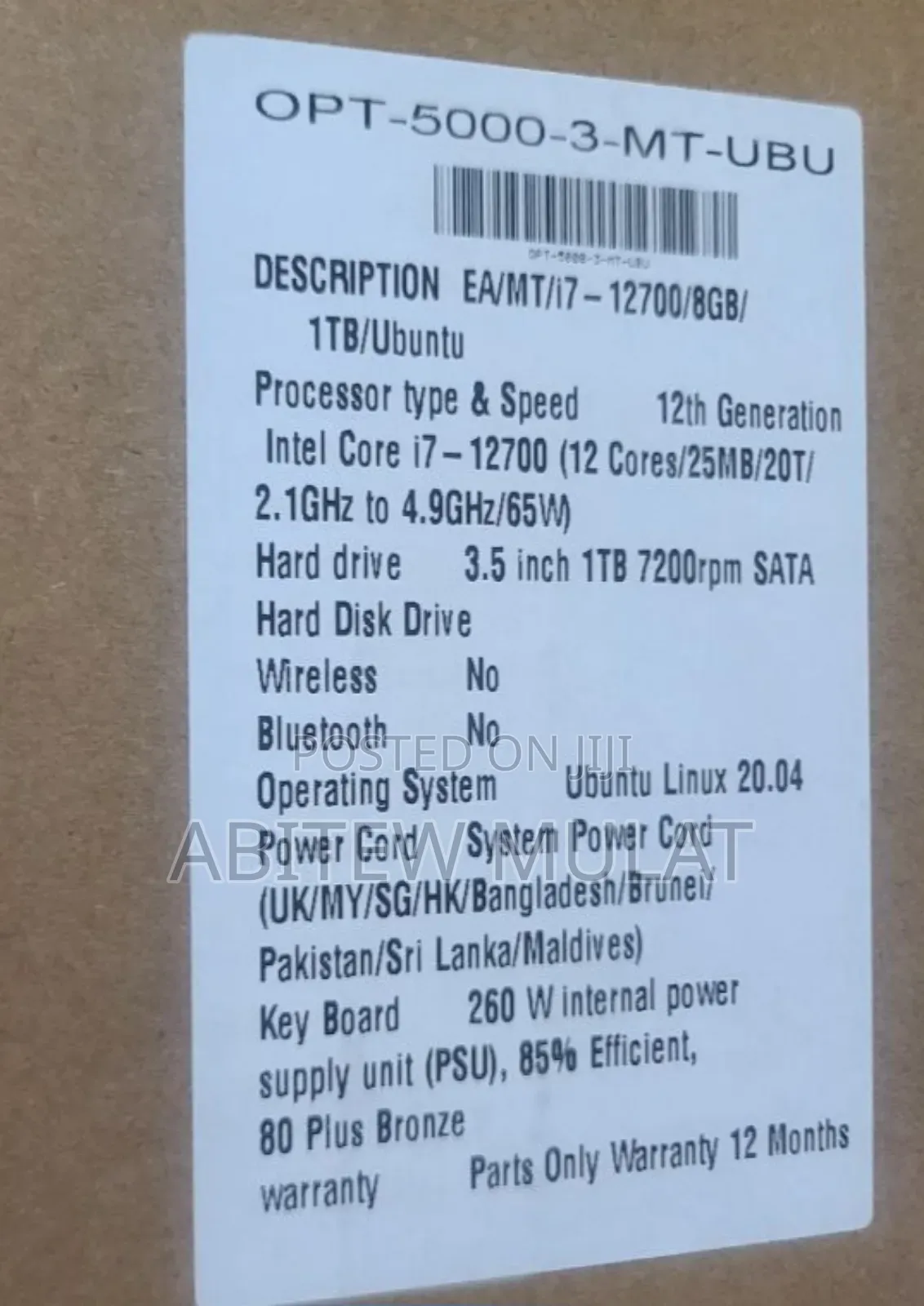 New Desktop Computer Dell Optiplex 3000 MT 8GB Intel Core I7 HDD 1T