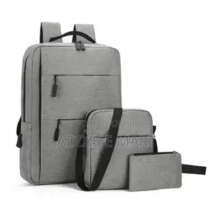 Photo - 3pcs Backpackየራሱ Usb መሰኪያ ያለው