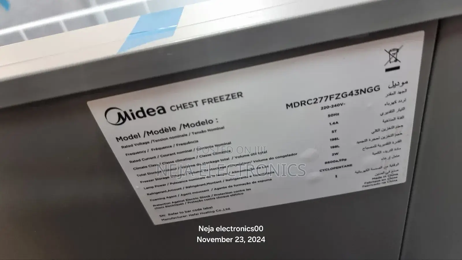 Midea Chest Freezers 198liter Delivery