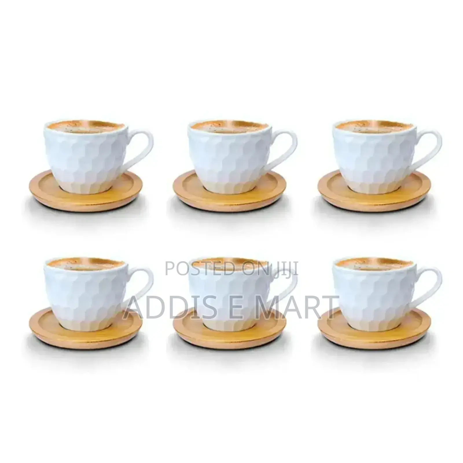 አዲስ 6 የቡና ስኒ ከነማስቀመጪያቸዉ