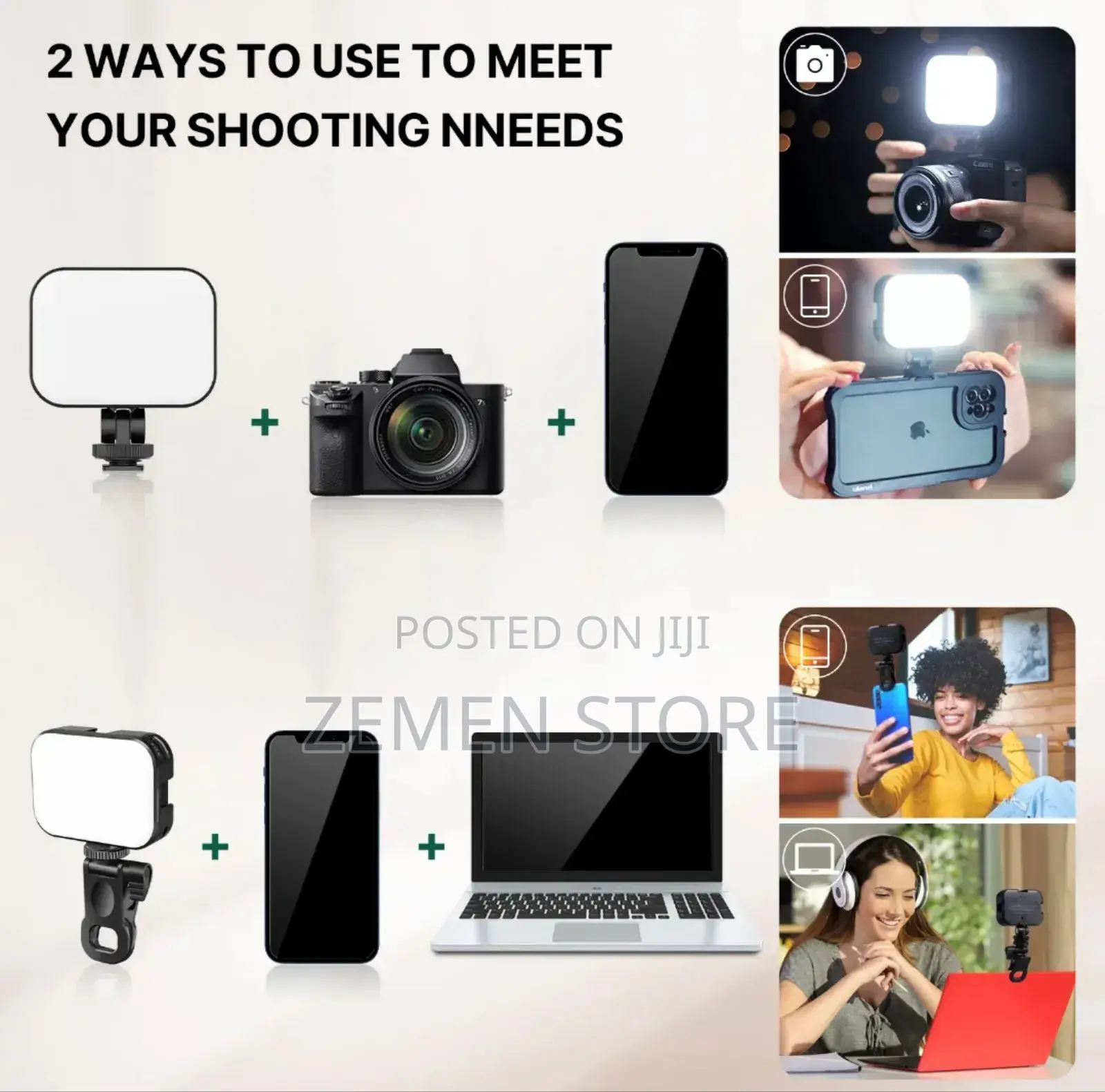 Porodo RGB Rechargeable High Quality Phone Fill Light Clip