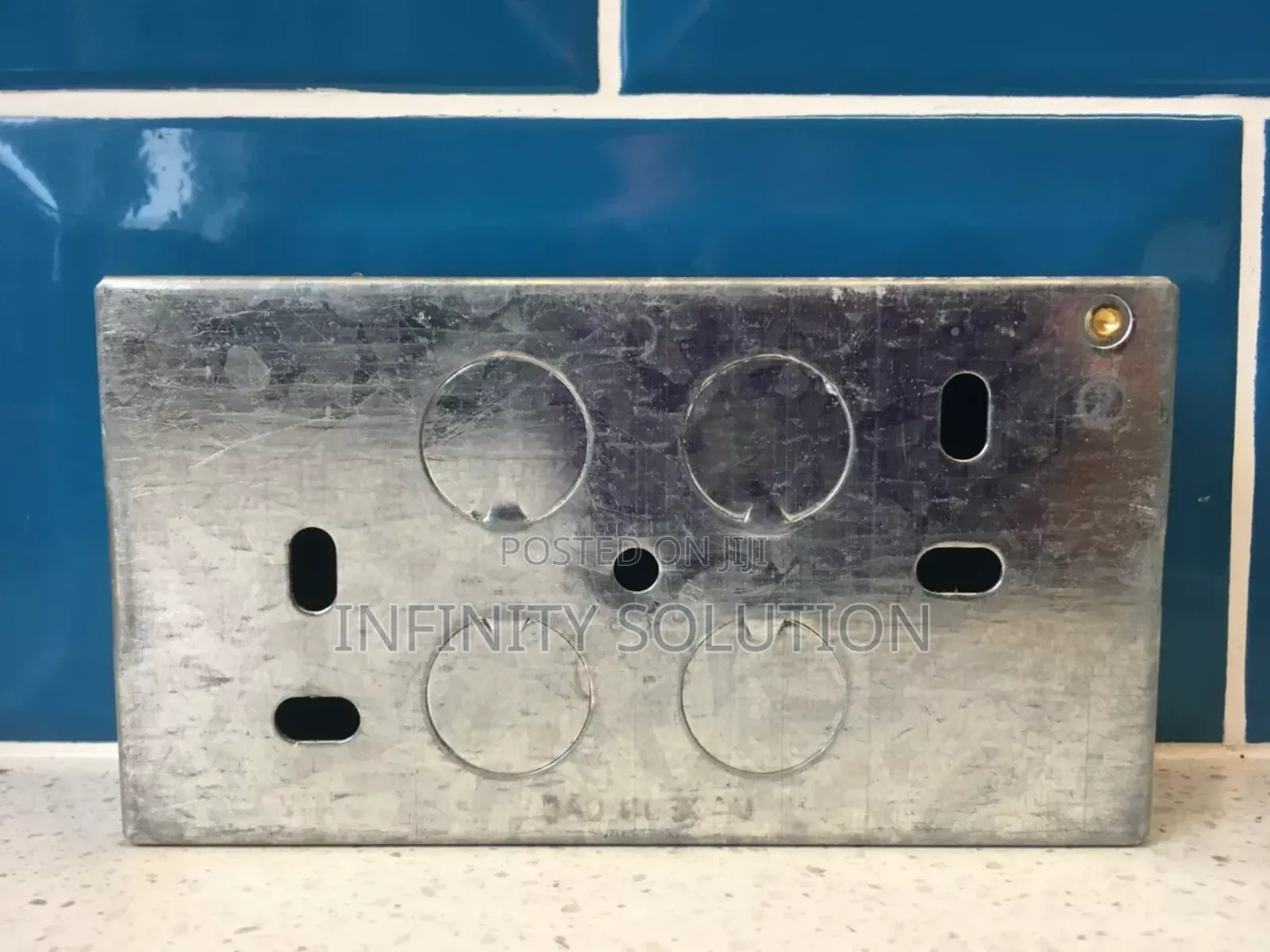 2 Gang Galvanized Metal Box 35mm